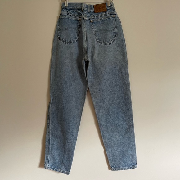 ✿ Rare Vintage Lee Rider Light Wash High Waist Straight Leg Jeans Size 24 - Picture 5 of 7